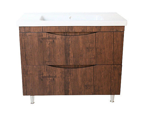 Купить Тумба с раковиной орех 100,5 см Bellezza Санриса 4630117110437 + 4660018641259 в магазине сантехники Santeh-Crystal.ru