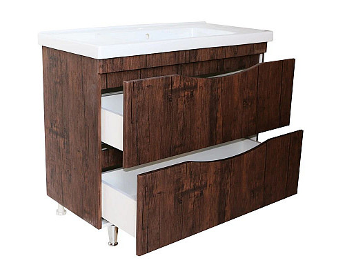 Купить Тумба с раковиной орех 100,5 см Bellezza Санриса 4630117110437 + 4660018641259 в магазине сантехники Santeh-Crystal.ru