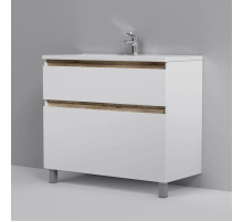 Тумба с раковиной белый глянец 100 см Am.Pm X-Joy M85AFSX1002WG + M85AWCC1002WG