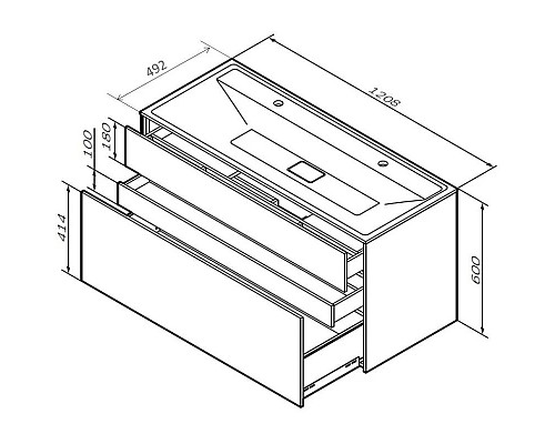 Заказать Комплект мебели белый матовый 120,8 см Am.Pm Inspire 2.0 M50AFHX1203WM + M50AWPC1201WG + M50AMOX1201SA в магазине сантехники Santeh-Crystal.ru