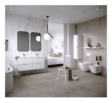 Комплект мебели белый глянец 121,8 см Aqwella 5 Stars Accent ACC0112W + Mal.12.04.D + RM0205BLK + RM0205BLK