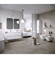 Комплект мебели белый глянец 121,8 см Aqwella 5 Stars Accent ACC0112W + Mal.12.04.D + RM0205BLK + RM0205BLK