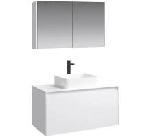 Комплект мебели белый глянец 100 см Aqwella 5 Stars Mobi MOB0110W + MOB0710W + 4640021064269 + MOB0410 + MOB0717W