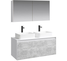 Комплект мебели белый глянец/ бетон светлый 120 см Aqwella 5 Stars Mobi MOB0112W + MOB0712BS + 4640021064269 + 4640021064269 + MOB0412 + MOB0717W