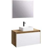 Комплект мебели дуб балтийский/ белый глянец 100 см Aqwella 5 Stars Mobi MOB0110DB + MOB0710W + 4640021064269 + SM0210