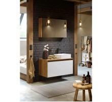 Комплект мебели дуб балтийский/ белый глянец 100 см Aqwella 5 Stars Mobi MOB0110DB + MOB0710W + 4640021064269 + MOB0410 + MOB0717DB