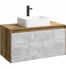 Тумба с раковиной дуб балтийский/ бетон светлый 100 см Aqwella 5 Stars Mobi MOB0110DB + MOB0710BS + 641945