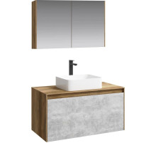 Комплект мебели дуб балтийский/ бетон светлый 100 см Aqwella 5 Stars Mobi MOB0110DB + MOB0710BS + 641945 + MOB0410 + MOB0717DB