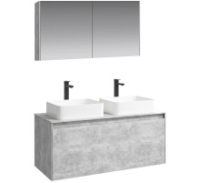 Комплект мебели бетон светлый 120 см Aqwella 5 Stars Mobi MOB0112BS + MOB0712BS + 4640021064269 + 4640021064269 + MOB0412 + MOB0717BS