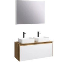 Комплект мебели дуб балтийский/ белый глянец 120 см Aqwella 5 Stars Mobi MOB0112DB + MOB0712W + 4640021064269 + 4640021064269 + SM0210