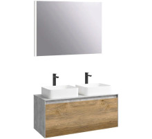 Комплект мебели бетон светлый/ дуб балтийский 120 см Aqwella 5 Stars Mobi MOB0112BS + MOB0712DB + 641945 + 641945 + SM0210