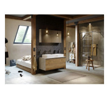 Комплект мебели бетон светлый/ дуб балтийский 120 см Aqwella 5 Stars Mobi MOB0112BS + MOB0712DB + 4640021064269 + 4640021064269 + MOB0412 + MOB0717BS