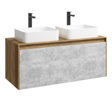 Тумба с раковиной дуб балтийский/ бетон светлый 120 см Aqwella 5 Stars Mobi MOB0112DB + MOB0712BS + 4640021064269 + 4640021064269