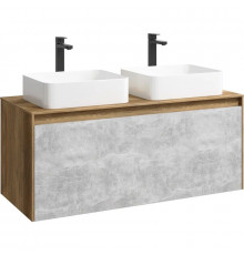 Тумба с раковиной дуб балтийский/ бетон светлый 120 см Aqwella 5 Stars Mobi MOB0112DB + MOB0712BS + 4640021064269 + 4640021064269