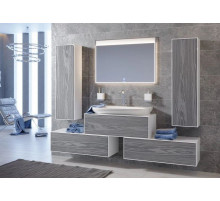 Комплект мебели миллениум серый/белый глянец 100 см Aqwella 5 Stars Genesis GEN0110MG + Esc.09.04.D + GEN0210