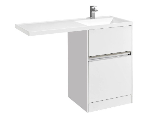 Заказать Комплект мебели белый глянец 120 см Акватон Лондри 1A235901LH010 + 1A72243KLH010 + 1A252902SU010 в магазине сантехники Santeh-Crystal.ru