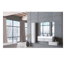 Комплект мебели белый глянец/ольха наварра 120 см Акватон Сакура 1A219701SKW80 + 1A72433KSK010 + 1A220002SKW80