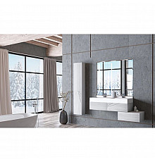 Комплект мебели белый глянец/ольха наварра 120 см Акватон Сакура 1A219701SKW80 + 1A72433KSK010 + 1A220002SKW80