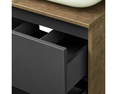 Приобрести Комплект мебели дуб кантри/антрацит 105 см Акватон Терра 1A246901TEKA0 + 1AX169WBXX000 + 1A247002TEDY0 в магазине сантехники Santeh-Crystal.ru