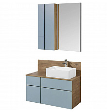 Комплект мебели дуб рустикальный/фьорд 100 см Акватон Мишель 1A256901MIX30 + 1A256703MIDR0 + 732700B000 + 1A253902MIX40 + 1A244203MIX30