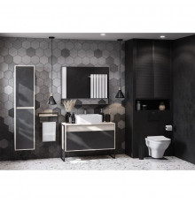 Комплект мебели серый графит/дуб орегон 100 см Акватон Лофт Урбан 1A247701LQX60 + 732700B000 + 1A248002LQX50