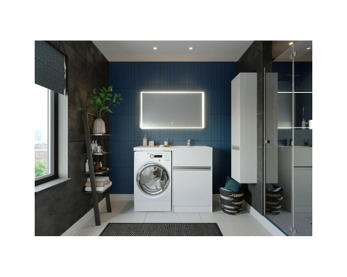 Заказать Комплект мебели белый глянец 120 см Акватон Лондри 1A235901LH010 + 1A72243KLH010 + 1A252902SU010 в магазине сантехники Santeh-Crystal.ru