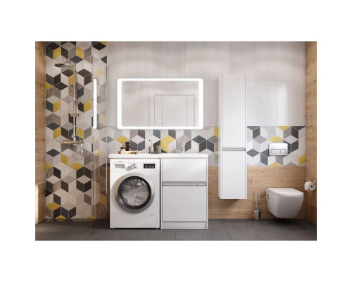 Заказать Комплект мебели белый глянец 120 см Акватон Лондри 1A235901LH010 + 1A72243KLH010 + 1A252902SU010 в магазине сантехники Santeh-Crystal.ru