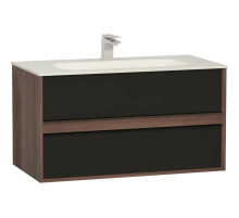 Тумба с раковиной черный/сливовое дерево 100 см Vitra Metropole 58183