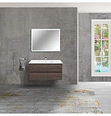 Комплект мебели темный дуб 101,5 см Vincea Gio VMC-2G100RO + VBS-13100 + VLM-2B100