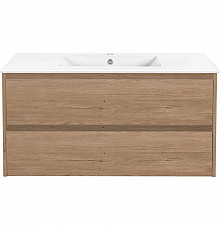Тумба с раковиной натуральный дуб 101,5 см Vincea Gio VMC-2G100NO + VBS-13100