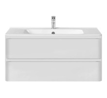 Тумба с раковиной белый глянец 100 см Vincea Vico VMC-2V100GW + VCB-2VP100W