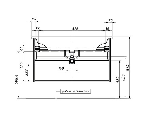 Купить Тумба графит матовый 97 см Caprigo Novara 35917-TP810 в магазине сантехники Santeh-Crystal.ru