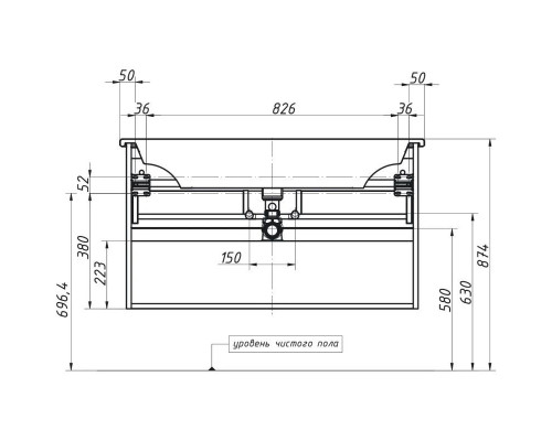 Приобрести Тумба белый матовый 97 см Caprigo Novara 35917-TP811 в магазине сантехники Santeh-Crystal.ru