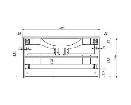 Купить Тумба магнолия 96 см Caprigo Nokturn 1315-TP800 в магазине сантехники Santeh-Crystal.ru