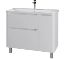 Тумба с раковиной белый глянец 100,1 см Grossman Адель 1010002 + 4627173210263