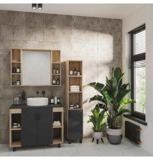 Комплект мебели дуб сонома/серый матовый 97,6 см Grossman Флай 101002 + 501002 + GR-3013 + 201001