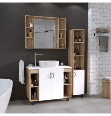 Комплект мебели дуб сонома/белый матовый 97,6 см Grossman Флай 101001 + 501001 + GR-3013 + 201001