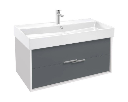 Заказать Тумба белый глянец/серый матовый 99,9 см Jacob Delafon Vivienne EB1668-J5-J54 в магазине сантехники Santeh-Crystal.ru