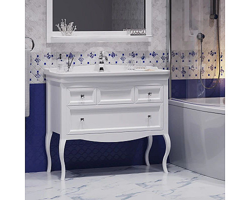 Заказать Тумба с раковиной белый матовый 106 см Opadiris Валери в магазине сантехники Santeh-Crystal.ru