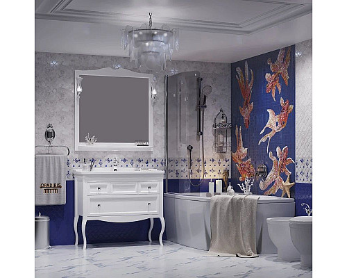 Заказать Тумба с раковиной белый матовый 106 см Opadiris Валери в магазине сантехники Santeh-Crystal.ru