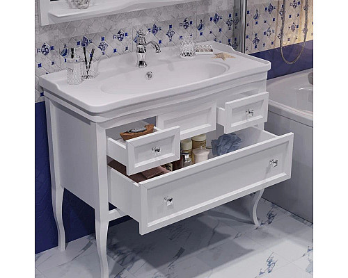 Заказать Тумба с раковиной белый матовый 106 см Opadiris Валери в магазине сантехники Santeh-Crystal.ru