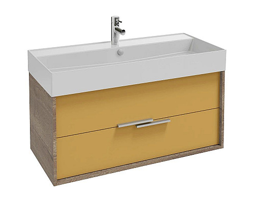 Купить Тумба дуб табак/императорский желтый глянец 99,9 см Jacob Delafon Vivienne EB1585-E52-G1N в магазине сантехники Santeh-Crystal.ru