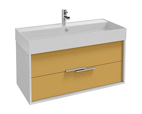 Купить Тумба белый/императорский желтый глянец 99,9 см Jacob Delafon Vivienne EB1585-N18-G1N в магазине сантехники Santeh-Crystal.ru