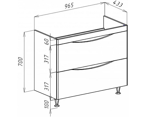 Заказать Тумба с раковиной белый глянец 100,5 см Bellezza Санриса 4630117000011 + 4660018641259 в магазине сантехники Santeh-Crystal.ru