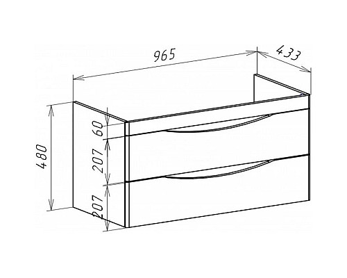 Заказать Тумба с раковиной серебро 100,5 см Bellezza Санриса 4630117270360 + 4660018641259 в магазине сантехники Santeh-Crystal.ru