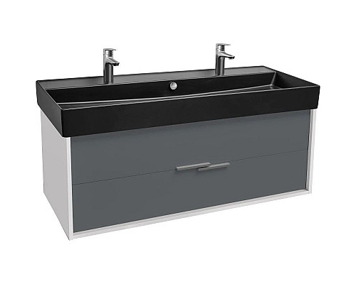 Купить Тумба белый глянец/серый матовый 119,9 см Jacob Delafon Vivienne EB1669-J5-J54 в магазине сантехники Santeh-Crystal.ru