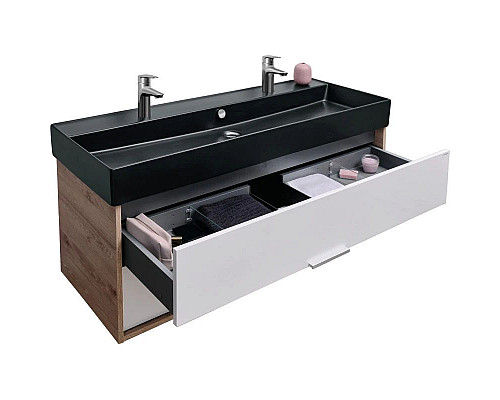 Приобрести Тумба дуб давос/белый глянец 119,9 см Jacob Delafon Vivienne EB1669-E75-J5 в магазине сантехники Santeh-Crystal.ru