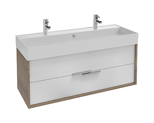 Купить Тумба дуб табак/белый глянец 119,9 см Jacob Delafon Vivienne EB1509-E52-G1C в магазине сантехники Santeh-Crystal.ru