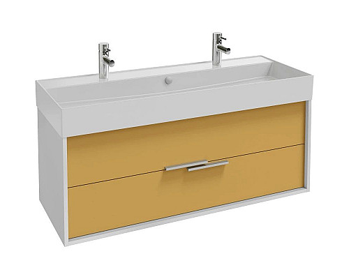 Приобрести Тумба белый/императорский желтый глянец 119,9 см Jacob Delafon Vivienne EB1586-N18-G1N в магазине сантехники Santeh-Crystal.ru
