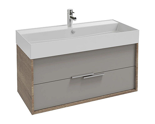 Купить Тумба дуб табак/серый титан матовый 99,9 см Jacob Delafon Vivienne EB1508-E52-M54 в магазине сантехники Santeh-Crystal.ru